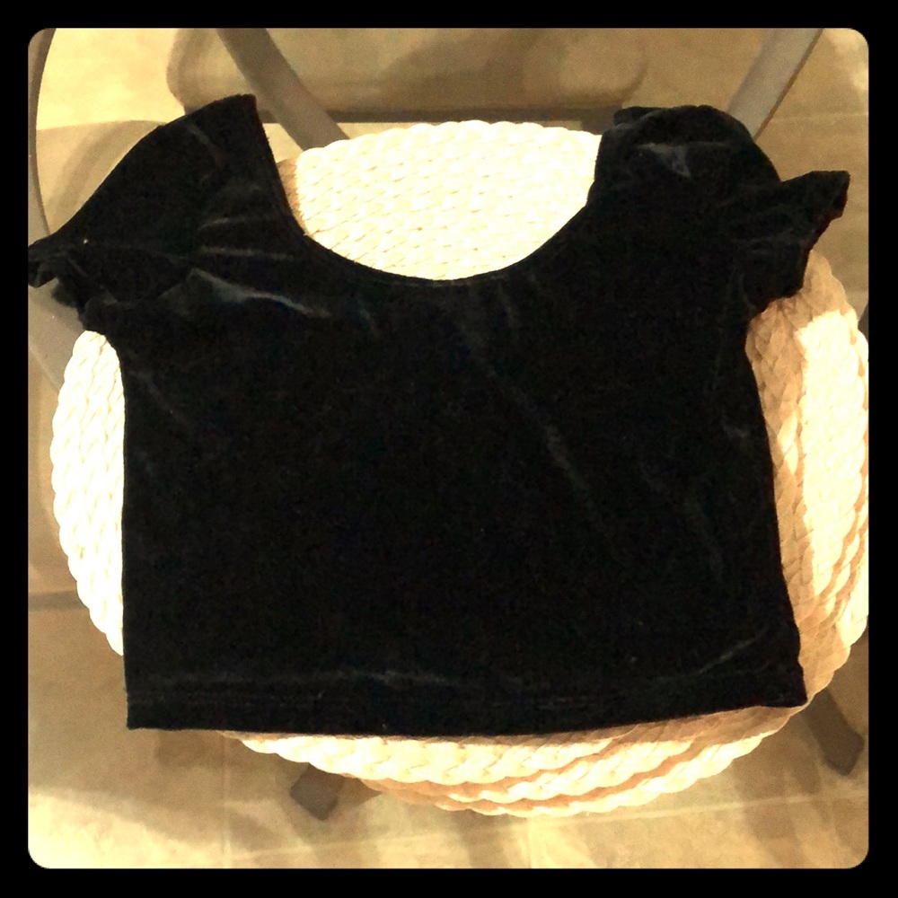 Black velvet cropped top